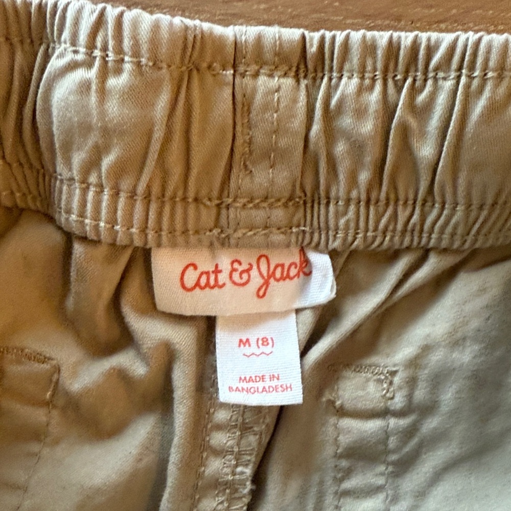 LOT - Two pairs of Cat & Jack Kids' Tan Elastic Waist Shorts - Picture 2 of 4